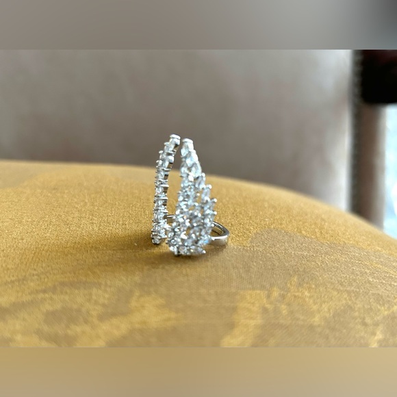 Angel Wings Ring in Silver Tone with Cubic Zirconia, Size 7 - Picture 7 of 11